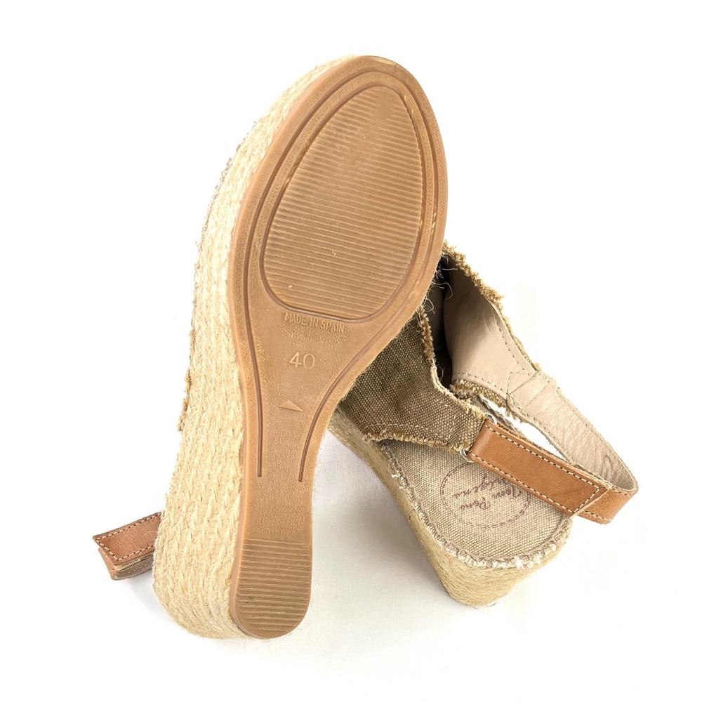 Toni Pons 'Lugano' Espadrille Wedge Sandal in Tobacco Fabric Size EU 40/US 9-9.5 - Picture 3 of 5